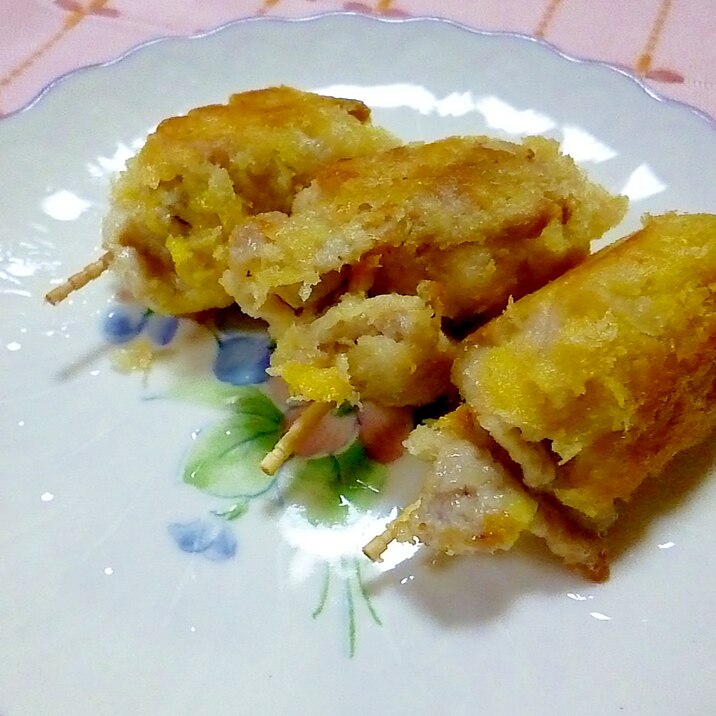 朝は焼くだけ♪簡単!豚小間ミニ串かつ